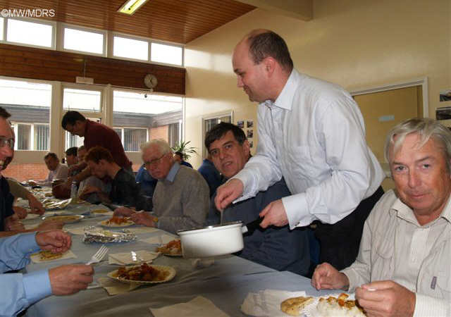 Mark Hopwood serves lunch