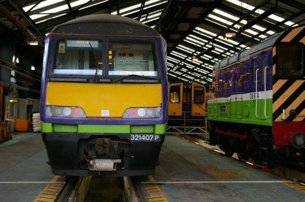 Class 321 forms a special at the depot