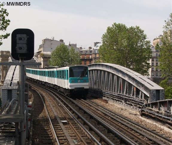 paris metro train. La Chapelle, Paris, 10 May