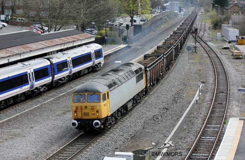 56312 passing High Wycombe with the Willesden - Calvert spoil train on 24 April 2013 (photo by Mike Walker).