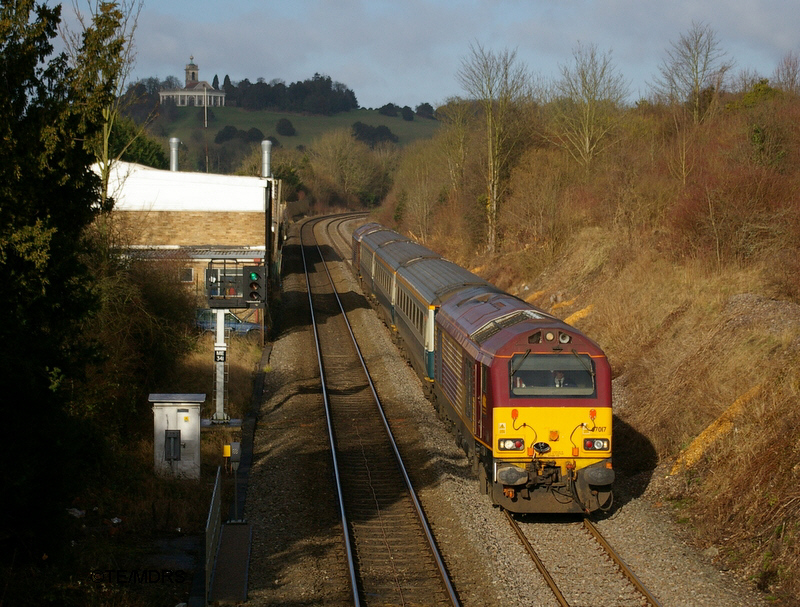 67017 and 67016 passing West Wycombe with a WSM crew-training run on the morning of 26 February 2008 (Tim Edmonds)